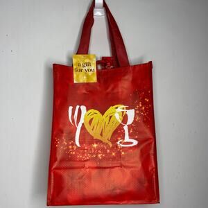 Wegmans Red Christmas Love Holiday Heart Reusable Grocery Tote Gift Bag NWT! NEW